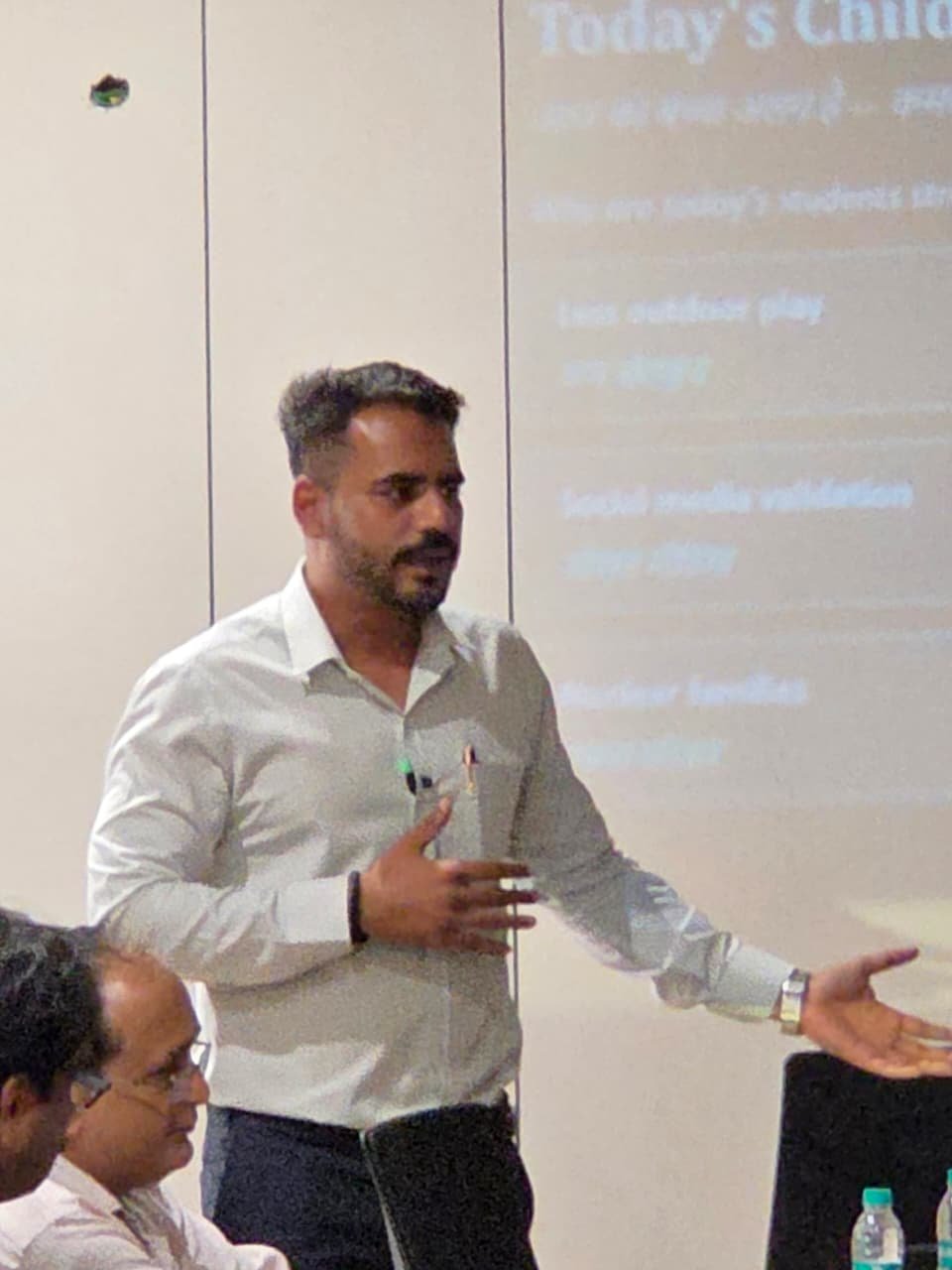 Psychiatrist Dr. Abhinav Rastogi conducting a school mental health teacher training program in India